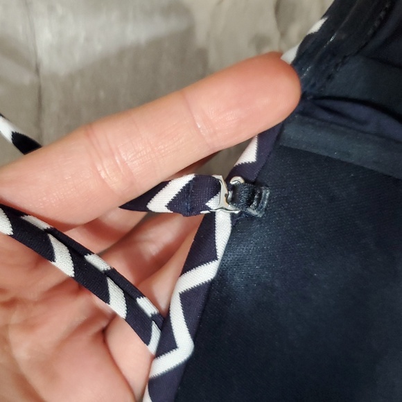 NWOT Seafolly Sienna Bustier Bandeau Bikini Top. True Navy, White. 10 US. - Picture 8 of 10